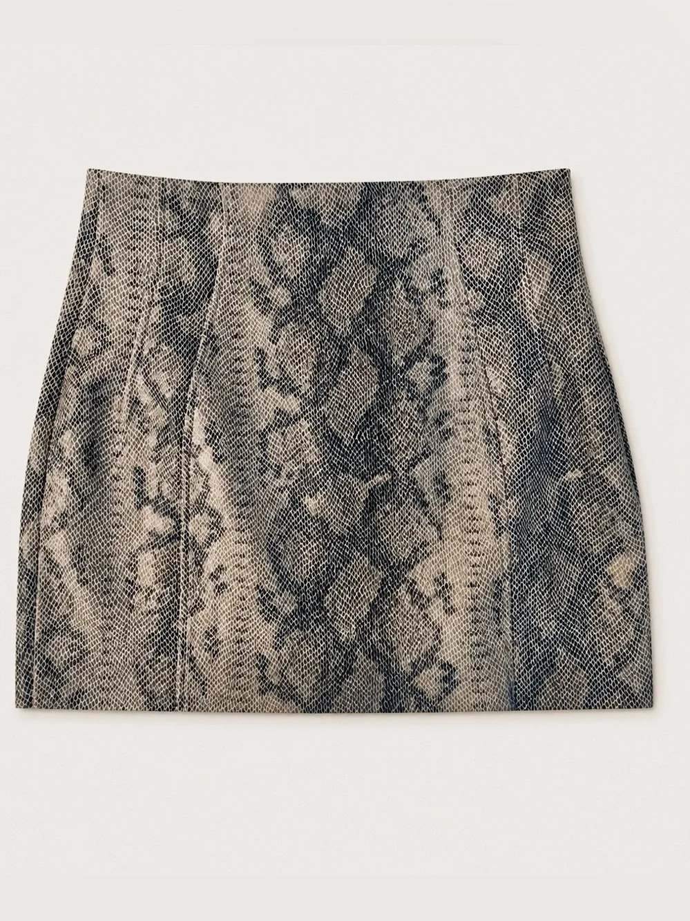 Zara Snakeskin Print High Rise A-Line Mini Skirt Brown Taupe Beige Black Size M